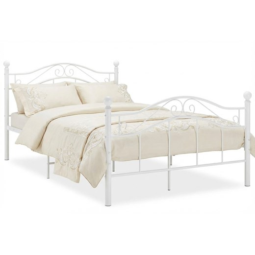 Białe metalowe łóżko pojedyncze 120x200 cm H4-N05 ze sklepu Edinos.pl w kategorii Łóżka i materace - zdjęcie 188426167