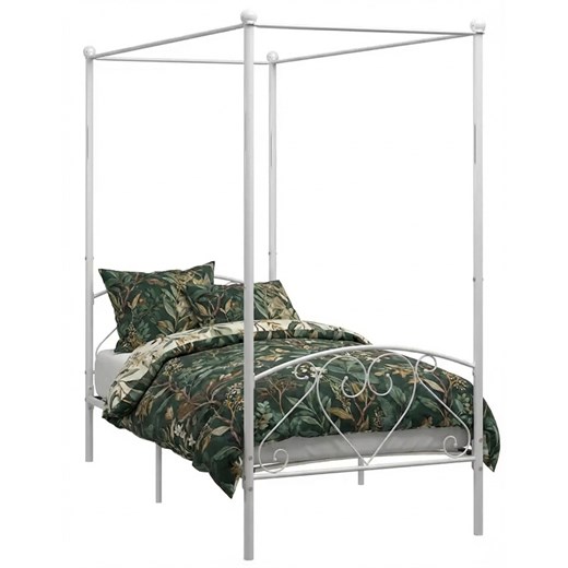 Metalowe białe łóżko rustykalne 120x200 cm N0-E76 ze sklepu Edinos.pl w kategorii Łóżka i materace - zdjęcie 188426189