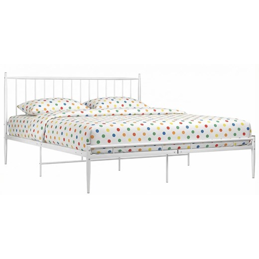 Białe metalowe łóżko małżeńskie 180x200 cm D2-N47 ze sklepu Edinos.pl w kategorii Łóżka i materace - zdjęcie 188426197