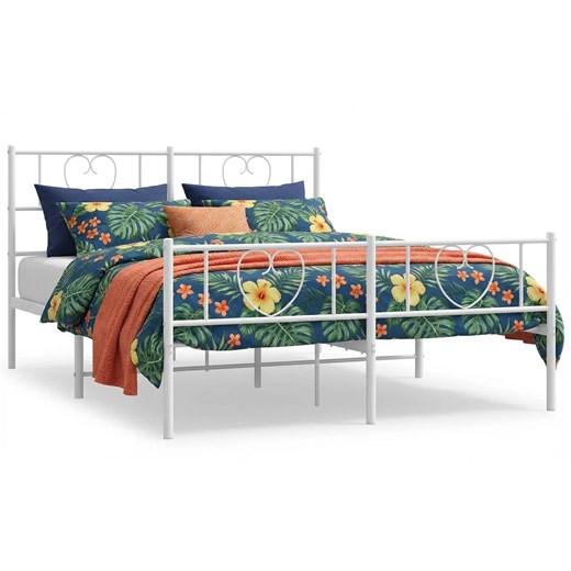 Białe metalowe łóżko rustykalne 120x200 cm N8-B43 ze sklepu Edinos.pl w kategorii Łóżka i materace - zdjęcie 188426215