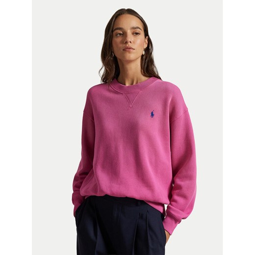 Polo Ralph Lauren Bluza 211971697505 Różowy Relaxed Fit ze sklepu MODIVO w kategorii Bluzy damskie - zdjęcie 188427755