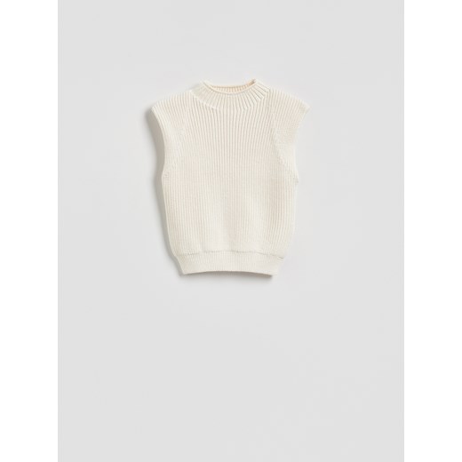 Reserved - Kamizelka z poduszkami na ramionach - złamana biel Reserved S Reserved