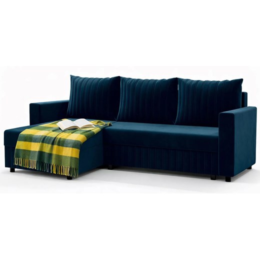 Granatowy Narożnik Rozkładany B0-H96 ze sklepu Edinos.pl w kategorii Narożniki - zdjęcie 188433208