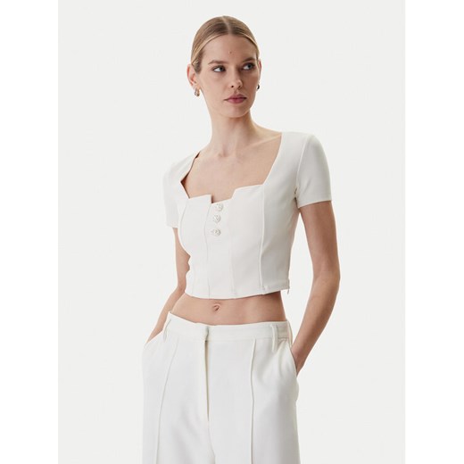 Guess Bluzka W6RP08 KCBO2 Écru Classic Fit ze sklepu MODIVO w kategorii Bluzki damskie - zdjęcie 188433726