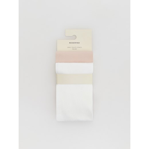 Reserved - Rajstopy 2 pack - pastelowy róż ze sklepu Reserved w kategorii Rajstopy dziecięce - zdjęcie 188436085