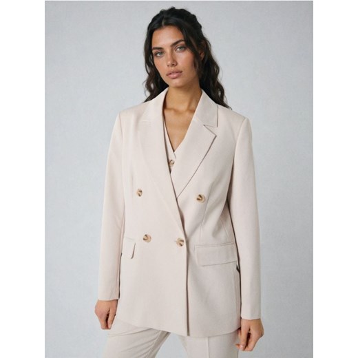 Sinsay - Żakiet z ozdobnymi guzikami - kremowy ze sklepu Sinsay w kategorii Marynarki damskie - zdjęcie 188436767