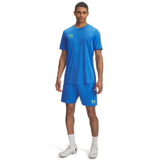Męskie spodenki treningowe Under Armour UA M\'s Challenger Knit Short - niebieskie ze sklepu Sportstylestory.com w kategorii Spodenki męskie - zdjęcie 188459605