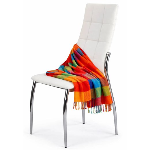 Białe Tapicerowane Krzesło Pikowane E9-N14 ze sklepu Edinos.pl w kategorii Krzesła - zdjęcie 188473289