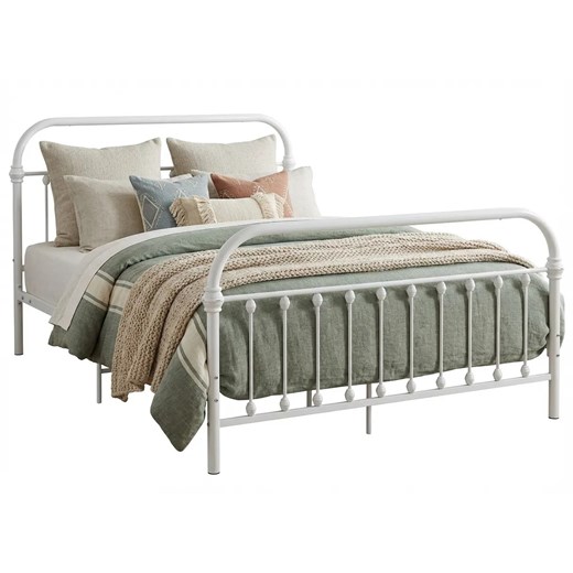 Białe industrialne łóżko 180x200 cm G4-B03 ze sklepu Edinos.pl w kategorii Łóżka i materace - zdjęcie 188473295