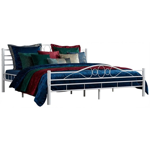 Białe loftowe łózko metalowe 180x200 cm Z4-A98 ze sklepu Edinos.pl w kategorii Łóżka i materace - zdjęcie 188473298