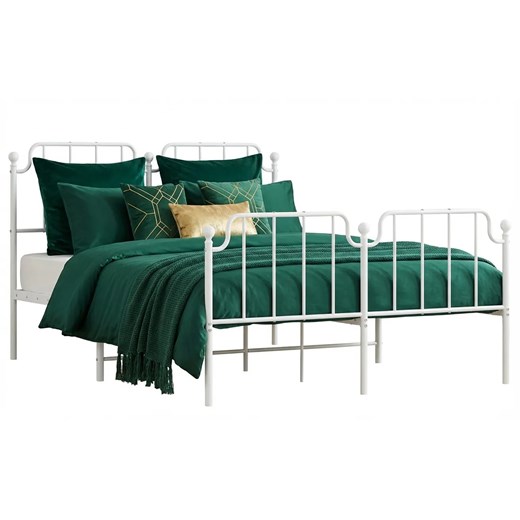 Białe metalowe łózko małżeńskie 160x200 cm K6-Z56 ze sklepu Edinos.pl w kategorii Łóżka i materace - zdjęcie 188473325