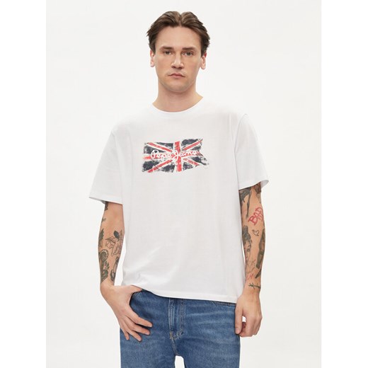 Pepe Jeans T-Shirt Clag PM509384 Biały Regular Fit ze sklepu MODIVO w kategorii T-shirty męskie - zdjęcie 188476857