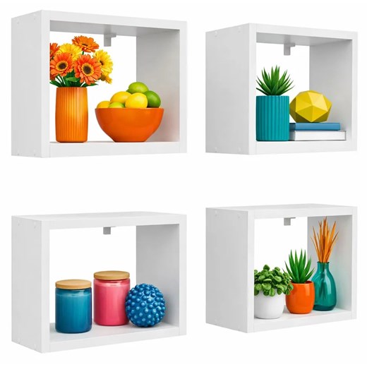 Zestaw Białych Półek Skandynawskich K9-L67 ze sklepu Edinos.pl w kategorii Półki - zdjęcie 188478316