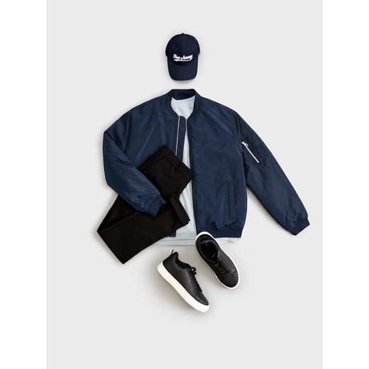 Sinsay - Bluza crewneck basic - niebieski Sinsay XS Sinsay