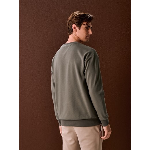 Sinsay - Bluza crewneck basic - zielony Sinsay S Sinsay