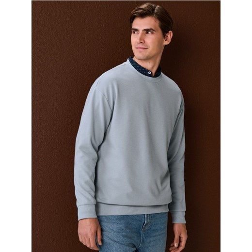 Sinsay - Bluza crewneck basic - niebieski ze sklepu Sinsay w kategorii Bluzy męskie - zdjęcie 188483095