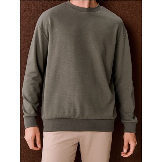 Sinsay - Bluza crewneck basic - zielony Sinsay 2XL Sinsay