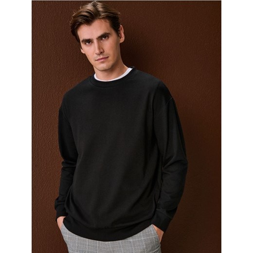 Sinsay - Bluza crewneck basic - czarny ze sklepu Sinsay w kategorii Bluzy męskie - zdjęcie 188483097