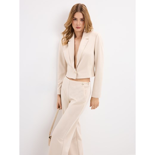 Mohito - Krótka beżowa marynarka - beżowy ze sklepu Mohito w kategorii Marynarki damskie - zdjęcie 188500988