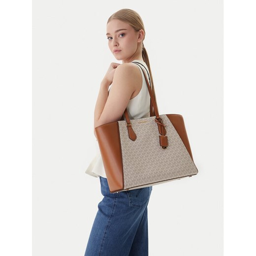 Torebka MICHAEL Michael Kors Taryn 30F4GTBT7B Beżowy ze sklepu eobuwie.pl w kategorii Torby Shopper bag - zdjęcie 188503636