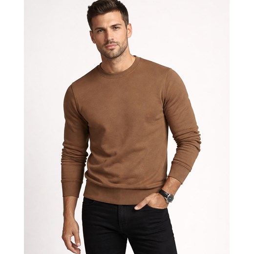 Bluza męska brązowa bez kaptura Recea ze sklepu Recea.pl w kategorii Bluzy męskie - zdjęcie 188512465