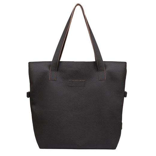 brązowa torebka damska skórzana shopperka zapinana na zamek Jessica ze sklepu Słoń Torbalski w kategorii Torby Shopper bag - zdjęcie 188528686