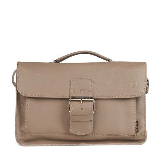 beżowa torba skórzana Boston na ramię i do ręki ze sklepu Słoń Torbalski w kategorii Listonoszki - zdjęcie 188528689