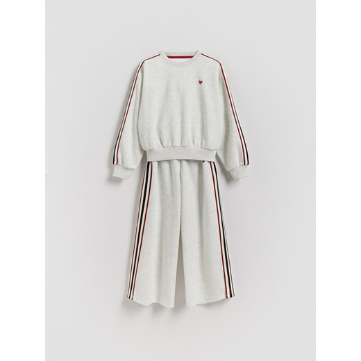 Reserved - Bawełniany komplet - jasnoszary ze sklepu Reserved w kategorii Bluzy dziewczęce - zdjęcie 188535177