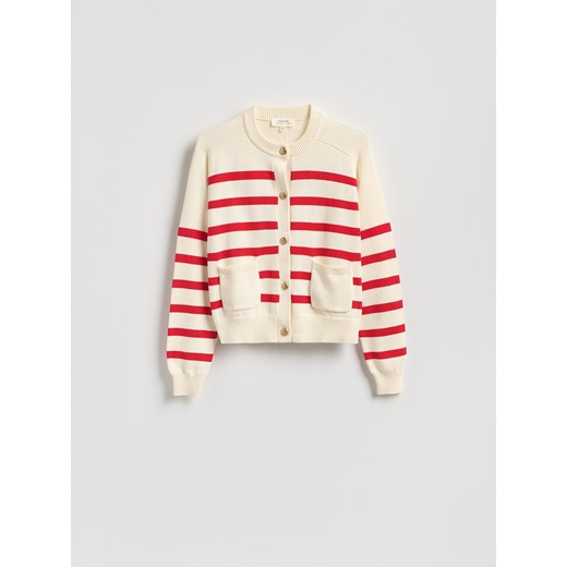 Reserved - Bawełniany kardigan w paski - czerwony Reserved S Reserved
