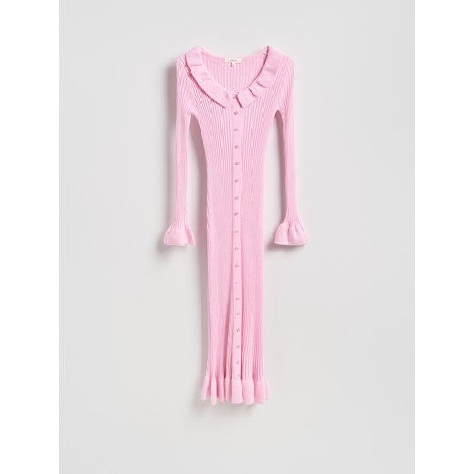 Reserved - Sukienka z wiskozy - różowy ze sklepu Reserved w kategorii Sukienki - zdjęcie 188546526