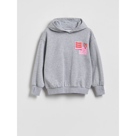 Reserved - Bluza z aplikacją na plecach - jasnoszary ze sklepu Reserved w kategorii Bluzy dziewczęce - zdjęcie 188547086