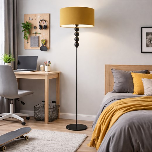 Designerska lampa podłogowa BERMUDY z musztardowym kloszem ze sklepu Lysne w kategorii Lampy podłogowe - zdjęcie 188547325