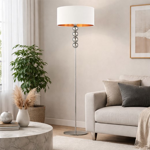 Srebrna lampa stojąca do salonu kule BERMUDY GOLD ze sklepu Lysne w kategorii Lampy podłogowe - zdjęcie 188547346
