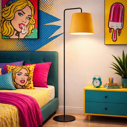 Lampa stojąca musztardowa RIJAD ze sklepu Lysne w kategorii Lampy podłogowe - zdjęcie 188547519