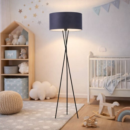 Biała lampa podłogowa na trójnogu z abażurem PARYŻ ze sklepu Lysne w kategorii Lampy podłogowe - zdjęcie 188547729