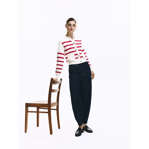 Reserved - Bawełniany kardigan w paski - czerwony Reserved XL Reserved