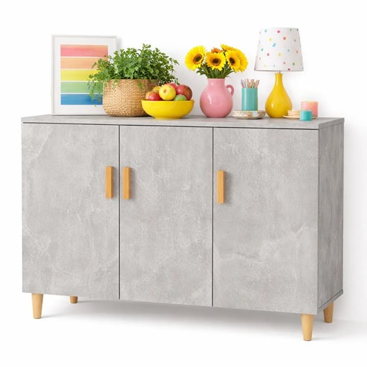 Skandynawska komoda na nóżkach betonowy szary H0-F87 ze sklepu Edinos.pl w kategorii Komody - zdjęcie 188634297