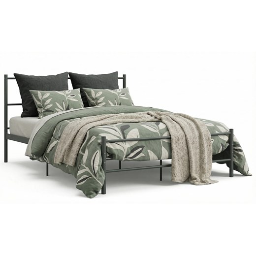 Szare metalowe łózko dwuosobowe 140x200 cm C0-F55 ze sklepu Edinos.pl w kategorii Łóżka i materace - zdjęcie 188634315