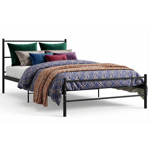 Czarne Metalowe Łóżko Pojedyncze 90X200 Cm 11 Kolorów E7-L61 ze sklepu Edinos.pl w kategorii Łóżka i materace - zdjęcie 188634316