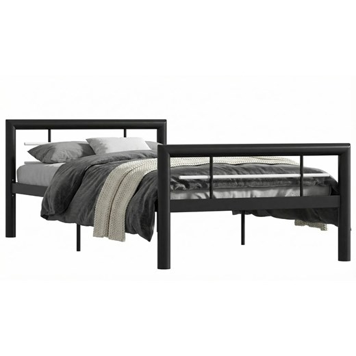 Czarne metalowe łózko w stylu loftowym 90 x 200 cm S1-T12 ze sklepu Edinos.pl w kategorii Łóżka i materace - zdjęcie 188634317