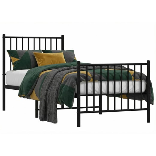 Czarne metalowe łózko pojedyncze 80x200 cm R1-B38 ze sklepu Edinos.pl w kategorii Łóżka i materace - zdjęcie 188634347