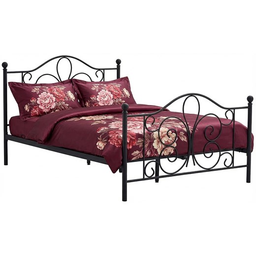 Czarne metalowe łóżko 140 x 200 cm S9-H72 ze sklepu Edinos.pl w kategorii Łóżka i materace - zdjęcie 188634377