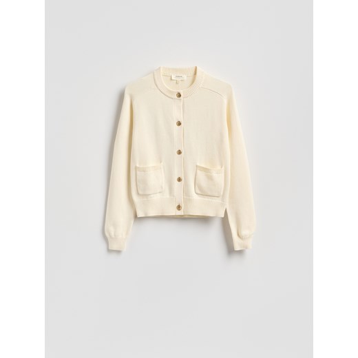 Reserved - Bawełniany kardigan - złamana biel Reserved M Reserved