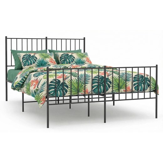 Czarne metalowe łózko małżeńskie 140x200cm L9-R72 ze sklepu Edinos.pl w kategorii Łóżka i materace - zdjęcie 188643486