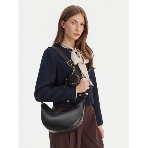 Torebka BOSS Sandy Halfmoon 50558133 Czarny ze sklepu eobuwie.pl w kategorii Torebki damskie - zdjęcie 188643626