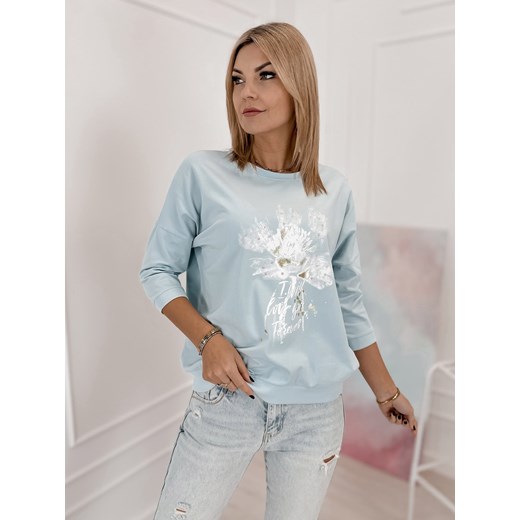 bluzka brien błękitna one size ze sklepu UBRA w kategorii Bluzki damskie - zdjęcie 188645399