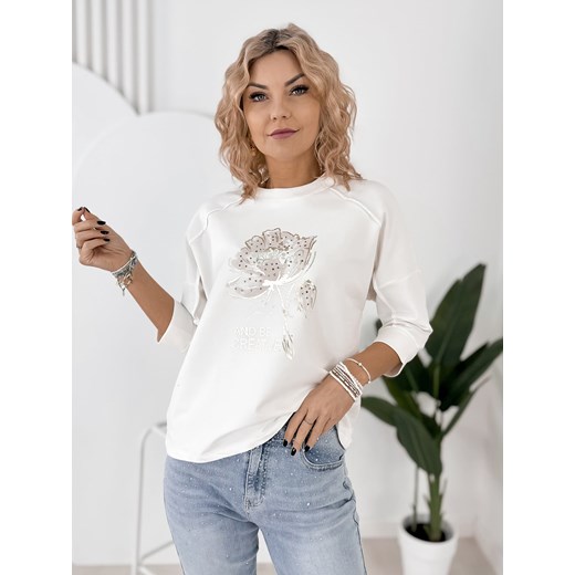 bluzka lance ecru one size ze sklepu UBRA w kategorii Bluzki damskie - zdjęcie 188646028