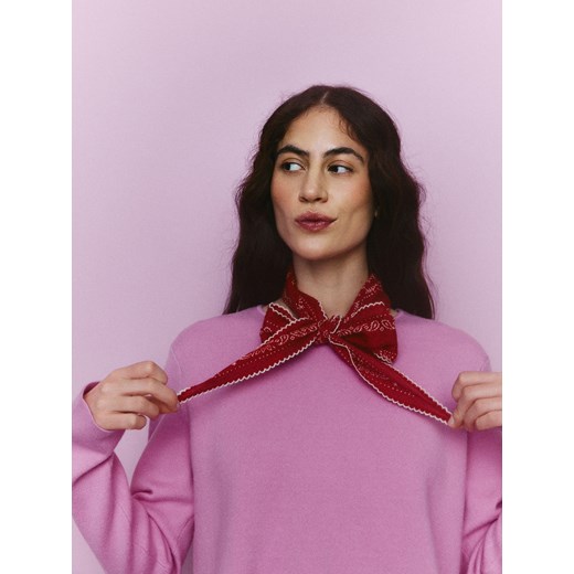 Reserved - Sweter z baskinką - różowy ze sklepu Reserved w kategorii Swetry damskie - zdjęcie 188655786