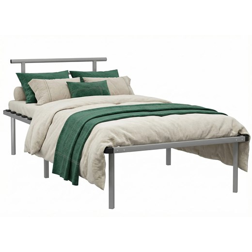 Szare metalowe łóżko pojedyncze 100x200 cm F0-Z53 ze sklepu Edinos.pl w kategorii Łóżka i materace - zdjęcie 188680217