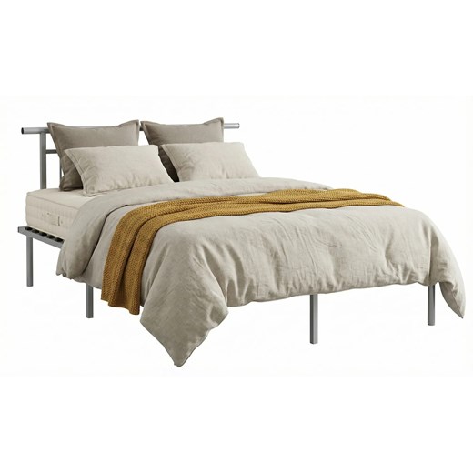 Szare metalowe łóżko loftowe 140x200 cm D0-P49 ze sklepu Edinos.pl w kategorii Łóżka i materace - zdjęcie 188680218